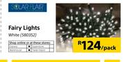Solar Flair Fairy Lights White-Per Pack