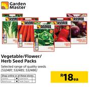 Garden Master Vegetable/Flower/Herb Seed Packs