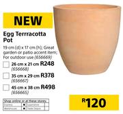 26cm X 21cm Egg Terracotta Pot