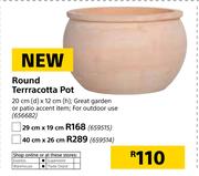 29cm x 19cm Round Terracotta Pot