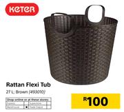 Keter 27Ltr Rattan Flexi Tub In Brown