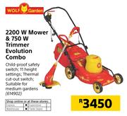 Wolf garden 2200W Mower & 750W Trimmer Evolution Combo