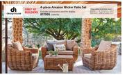 Design House 4 Piece Amazon Wicker Patio Set