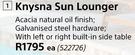 Design House Knysna Sun Lounger-Each