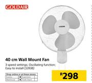 Goldair 40cm Wall Mount Fan