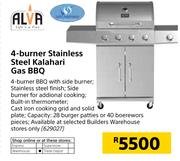 Alva 4 Burner Stainless Steel Kalahari Gas BBQ