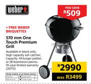 Weber 570mm One Touch Premium Grill With Free Weber Briquettes