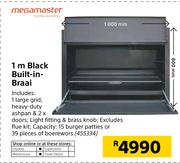 Megamaster 1m Black Built In Braai