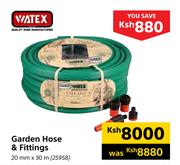 Watex Garden Hose & Fittings 20mm x 30m