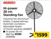 Goldair Hi-Power 26cm Standing Fan
