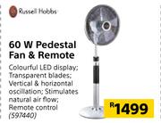 Russell Hobbs 60 W Pedestal Fan & Remote