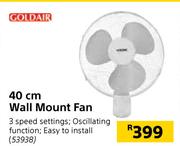Goldair 40cm Wall Mount Fan