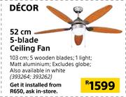 Decor 52cm 5 Blade Ceiling Fan