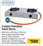 Cadac 2 Plate Stainless Steel Stove-630mm x 370mm x 110mm