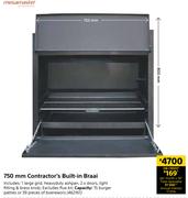 Megamaster 750mm Contractor's Built-In Braai