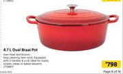 Megamaster 4.7L Oval Braai Pot