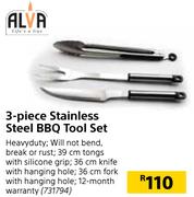 Alva 3-Piece Stainless Steel BBQ Tool Set
