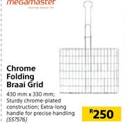 Megamaster Chrome Folding Braai Grid-430mm x 330mm