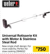 Weber Univeral Rotisserie Kit With Motor & Stainless Steal Rod