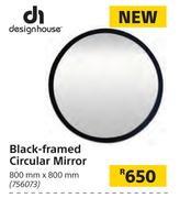Designhouse Black Framed Circular Mirror 800mm x 800mm