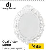 Designhouse Oval Victor White Mirror 720mm
