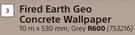 Fired Earth Geo Concrete Wallpaper 10m x 530mm (Grey)