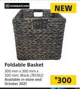 Home & Kitchen Foldable Basket (Black) 300mm x 300mm x 310mm