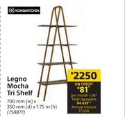 Home & Kitchen Legno Mocha Tri Shelf 700mm (w) x 350mm (d) x 1.75m (h)