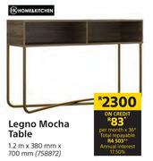 Home & Kitchen Legno Mocha Table 1.2m x 380mm x 700mm  