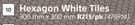 Hexagon White Tiles 300mm x 300mm-Per Pk
