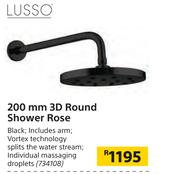 Lusso 200mm 3D Round Shower Rose