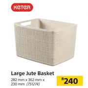 Keter Large Jute Basket 282mm x 362mm x 230mm
