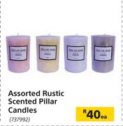 Assorted Rustic Scented Pillar Candles-Each