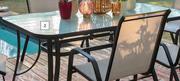 DH Steel 6-Seater Glass Table