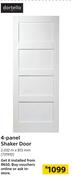 Dortello 4-Panel Shaker Door 2.032m x 813mm