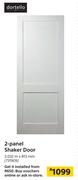 Dortello 2-Panel Shaker Door 2.032m x 813mm