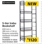 Home & Kitchen 5-Tier Irabu Bookshelf 600mm x 280mm x 1.54m