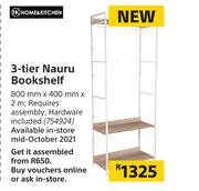 Home & Kitchen 3-Tier Nauru Bookshelf 800mm x 400mm x 2m