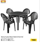 Gold Sun Ebony 5 Piece Resin Table & Chair Set