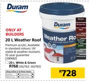 Duram 20Ltr (White & Green) Weather Roof
