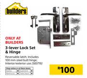 Builders 3 Lever Lock Set & Hinge