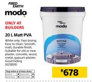 Fired Earth Modo 20Ltr Matt PVA