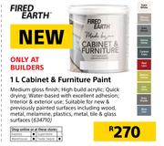 Fired Earth 1Ltr Cabinet & Furniture Paint