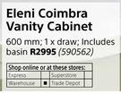 Eleni Coimbra Vanity Cabinet 600mm-Each
