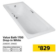 Value Bath 1700 Drop In White