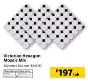 Victorian Hexagon Mosaic Mix 300mmX300mm-Per pk