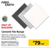 Fired Earth Cementi Tile Range 500mmX500mm-Per Sqm