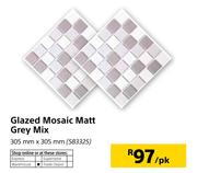 Glazed Mosaic Matt Grey Mix 305mmX305mm-Per pk