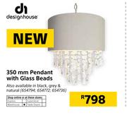 Design House 350mm Pendant With Glass Beads.