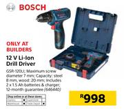 Bosch 12V Li-Lon Drill Driver GSR-120LI